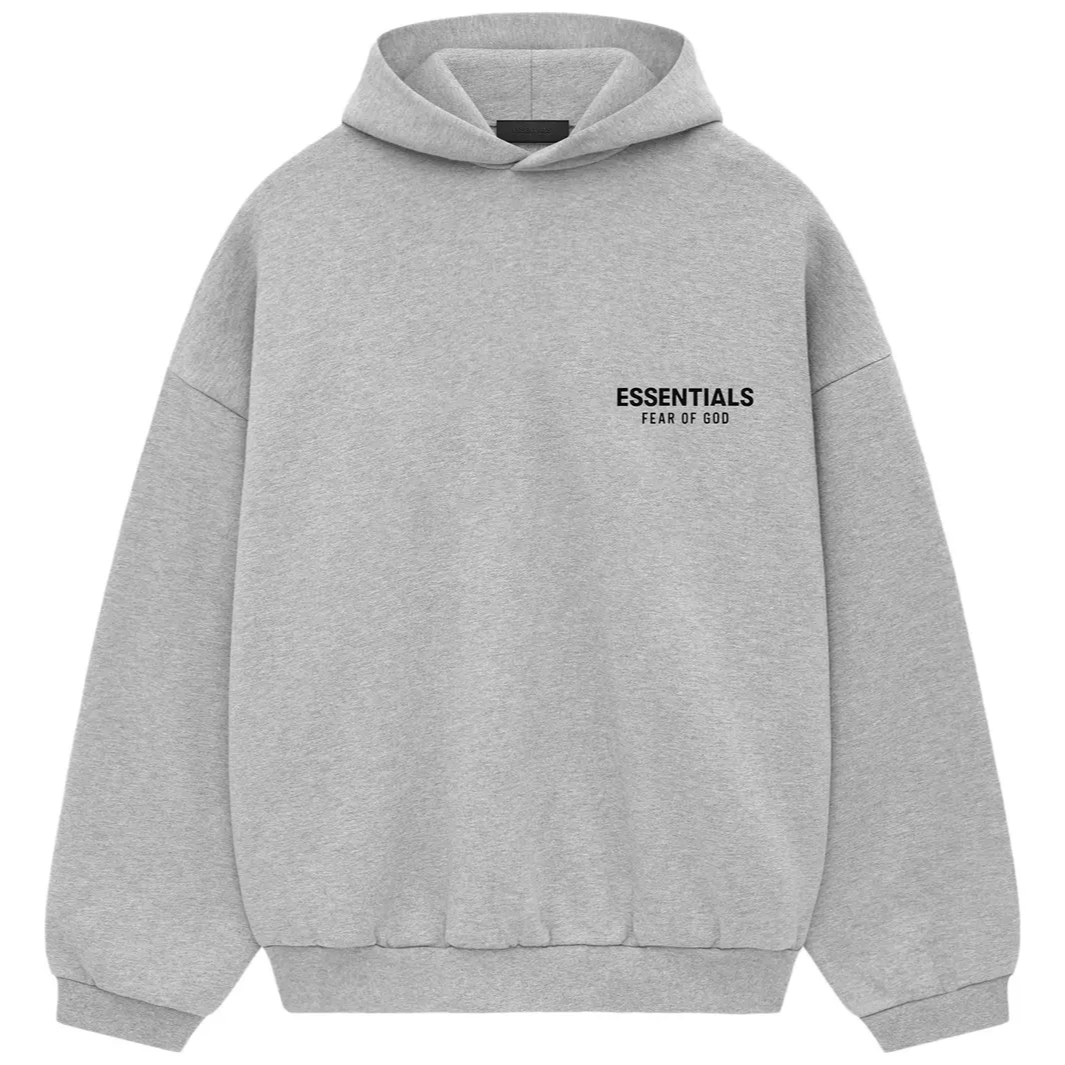 Fear Of God Essentials Signature Logo Light Heather Hoodie - ORIGINALFOOK