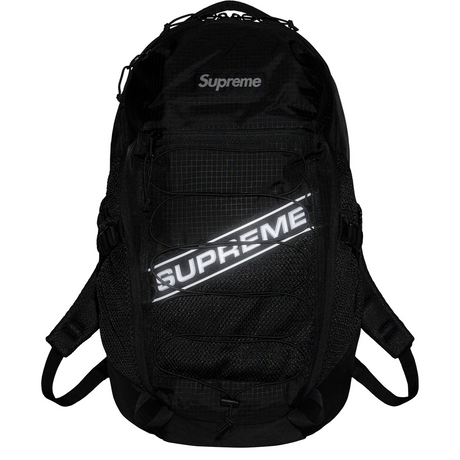 Supreme Reflective Logo Strap Black Backpack