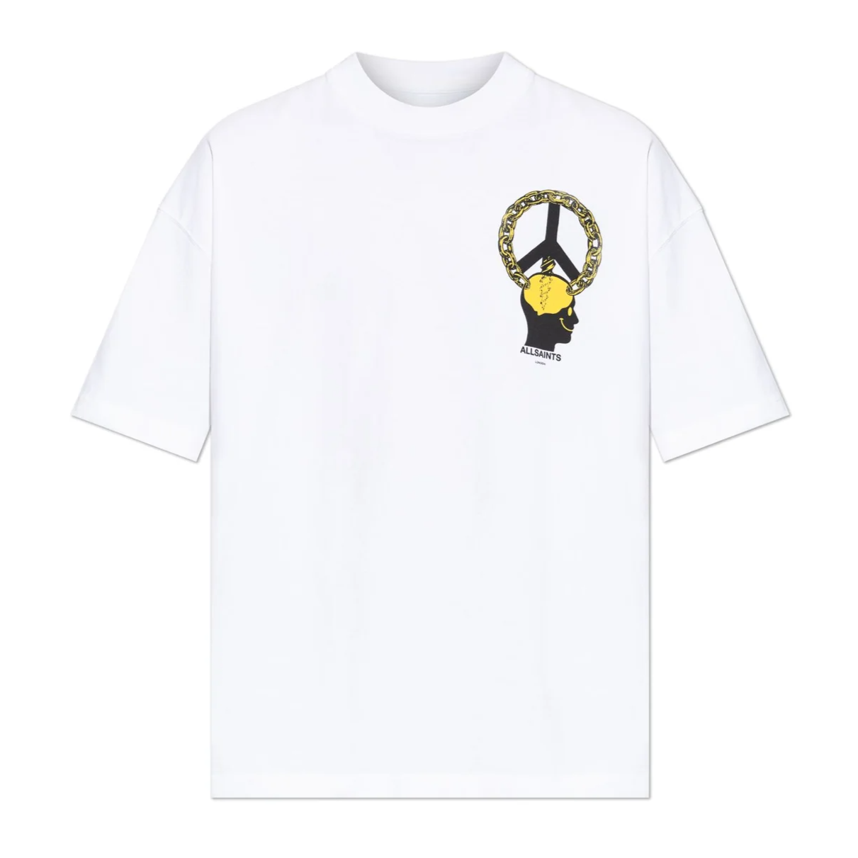 AllSaints Peace Chain White Tee - ORIGINALFOOK