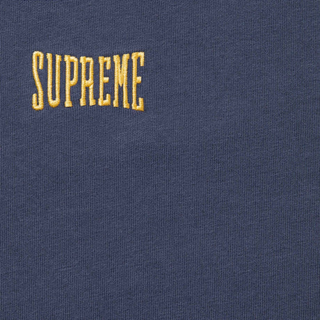 Supreme Warm Up Logo Washed Navy Tee