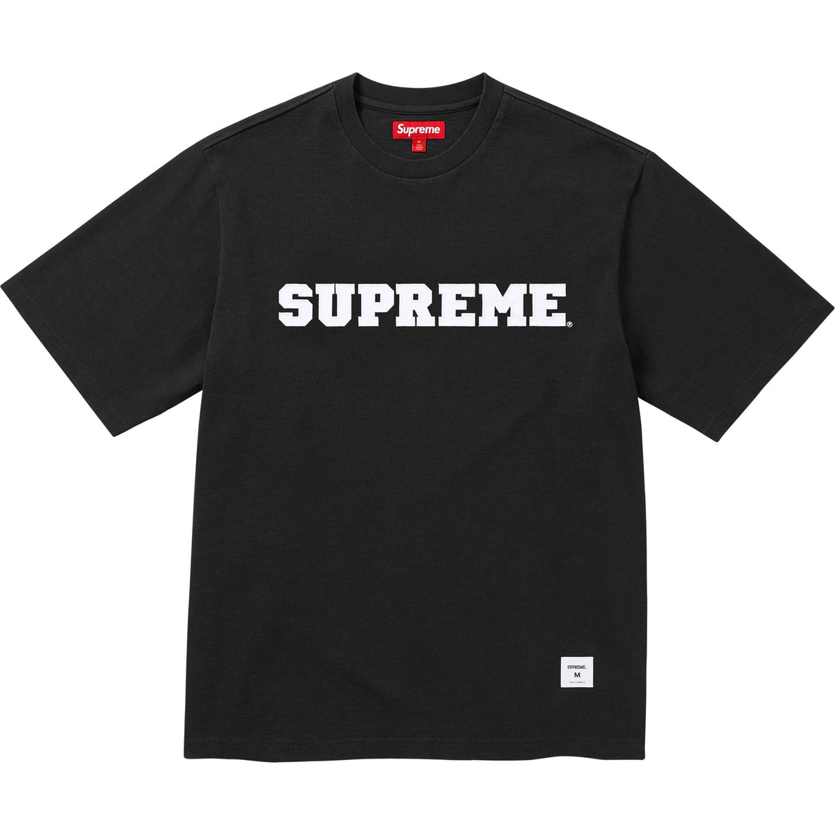 Supreme Collegiate Applique Logo Tee Black