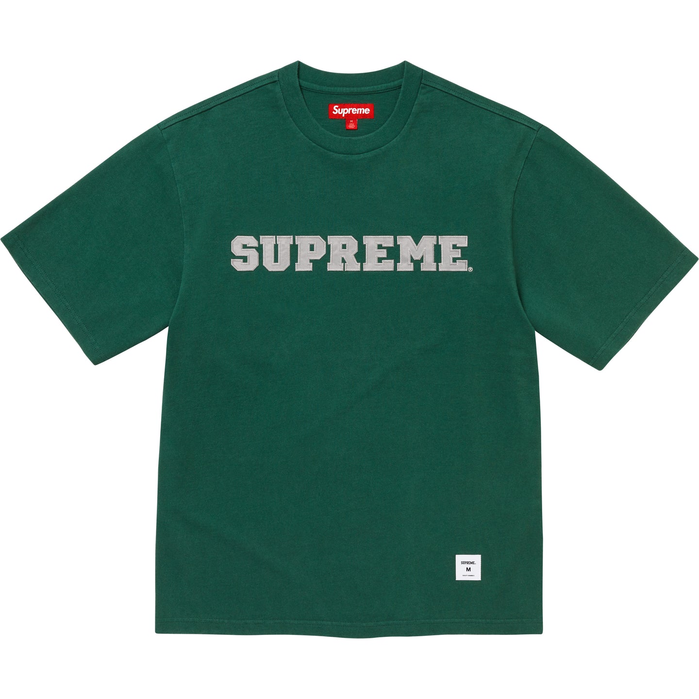 Supreme Collegiate Applique Logo Tee Dark Green | ORIGINALFOOK