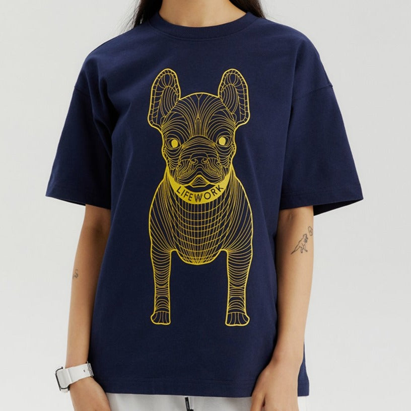 LifeWork Outline Bulldog Tee Navy lifework lifework - originalfook singapore