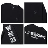 LifeWork Korea Logo Long Sleeve Tee Black lifework lifework - originalfook singapore