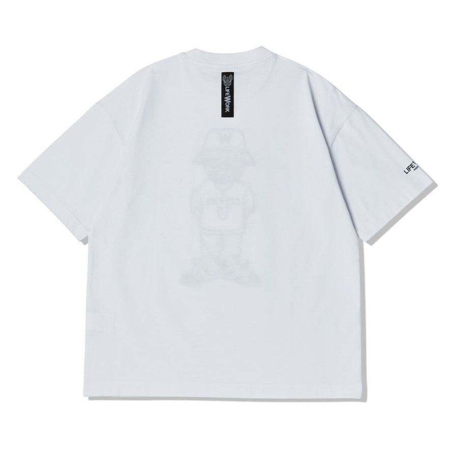 LifeWork Embroidered Hip Mascot Tee White lifework lifework - originalfook singapore