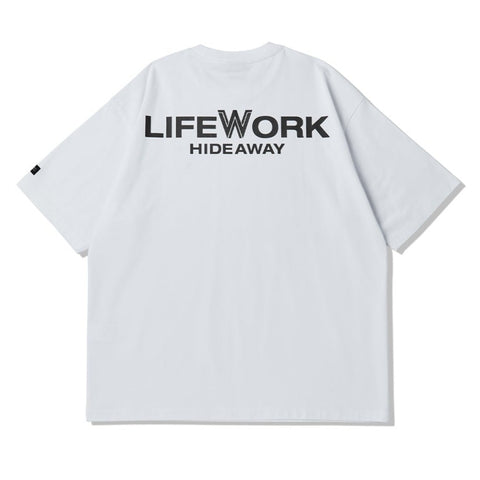 LifeWork Embroidered Chest Logo Tee White