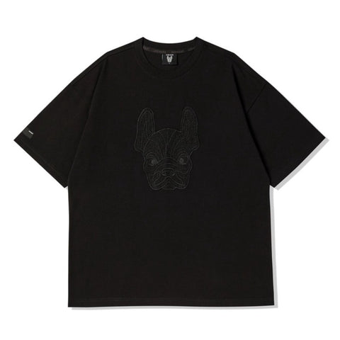 LifeWork Lace Applique Bulldog Tee Black