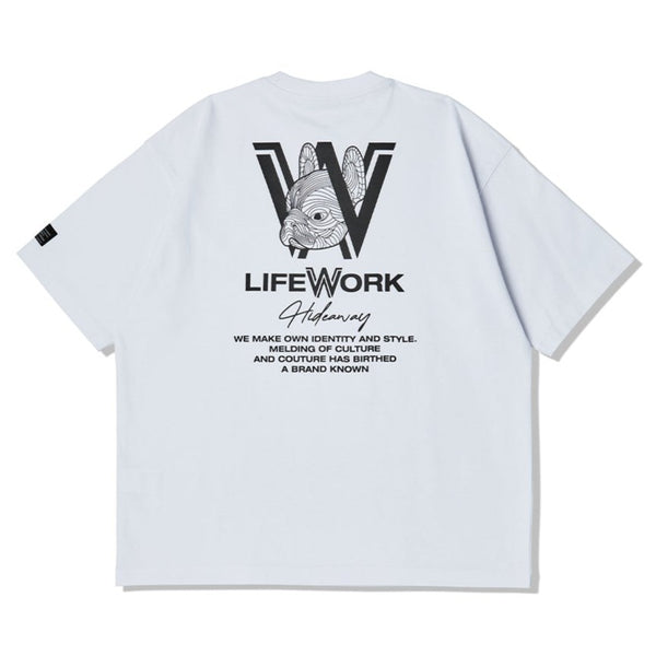 LifeWork Korea Chest Mascot Tee White lifework lifework - originalfook singapore