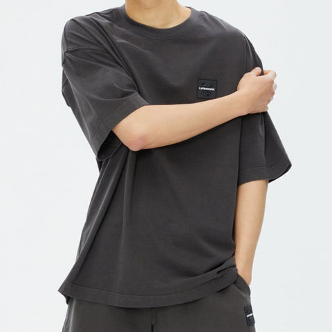 LifeWork Square Logo Patch Tee Charcoal Grey