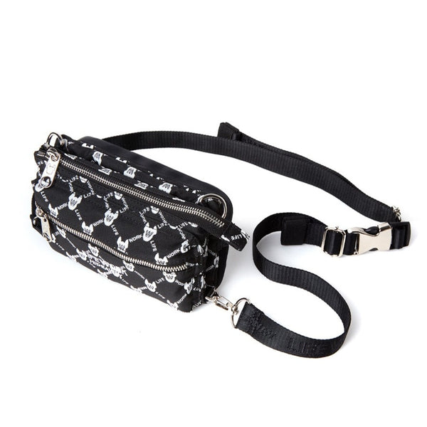 LifeWork Jacquard Monogram 2-Way Shoulder Bag Black lifework lifework - originalfook singapore