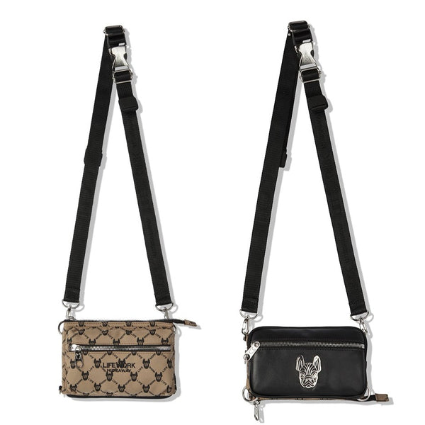 LifeWork Jacquard Monogram 2-Way Shoulder Bag Beige lifework lifework - originalfook singapore