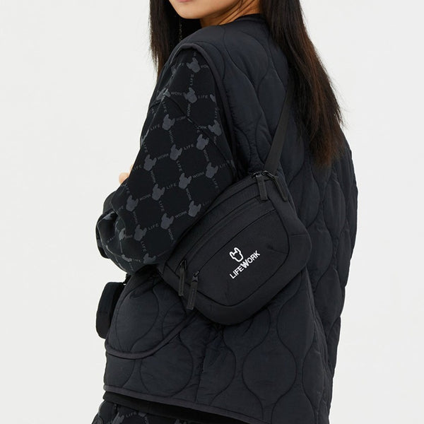 LifeWork Shoulder Bag Black With Mini Pouch lifework lifework - originalfook singapore