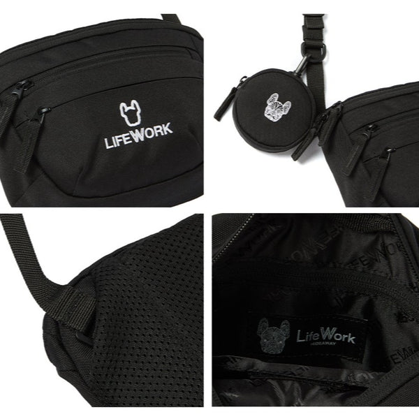 LifeWork Shoulder Bag Black With Mini Pouch lifework lifework - originalfook singapore