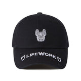 LifeWork Korea Bulldog Baseball Cap Black lifework lifework - originalfook singapore