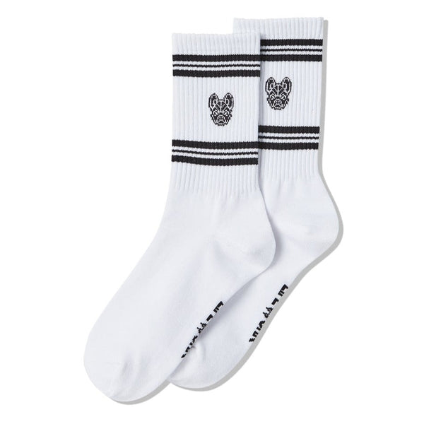 LifeWork Striped Crew Socks White lifework lifework - originalfook singapore