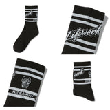 LifeWork Slanted Logo Crew Socks Black lifework lifework - originalfook singapore