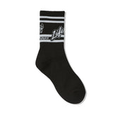 LifeWork Slanted Logo Crew Socks Black lifework lifework - originalfook singapore