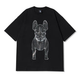 LifeWork Korea Outline Bulldog Tee Black Silver Foil lifework lifework - originalfook singapore