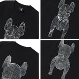 LifeWork Korea Outline Bulldog Tee Black Silver Foil lifework lifework - originalfook singapore