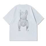 LifeWork Korea Outline Bulldog Tee White Silver Foil lifework lifework - originalfook singapore