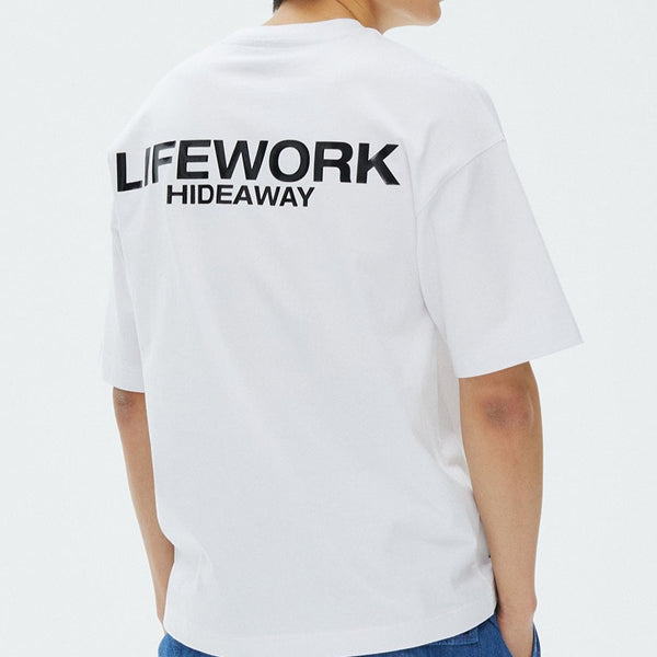 LifeWork Supima Cotton Chest Logo Tee White lifework lifework - originalfook singapore