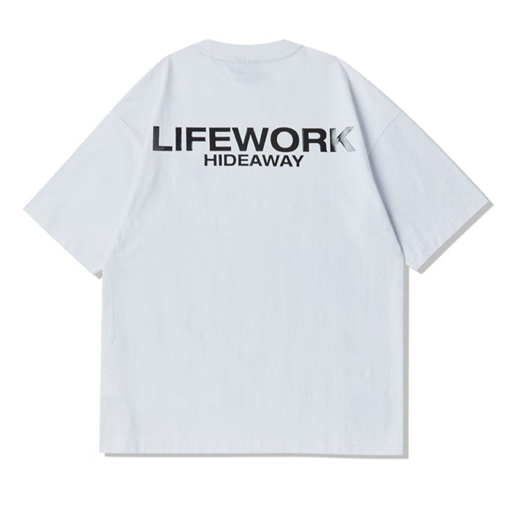 LifeWork Supima Cotton Chest Logo Tee White lifework lifework - originalfook singapore