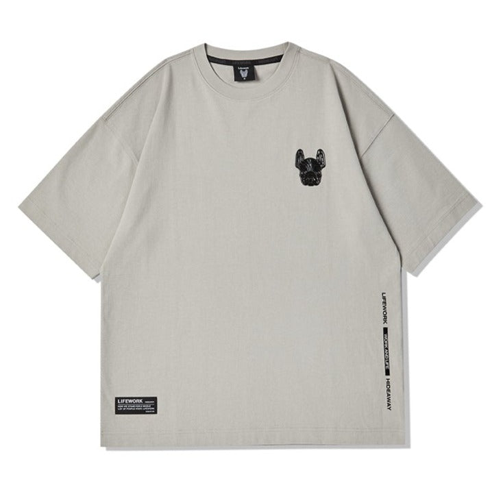 LifeWork Supima Cotton Chest Logo Tee Light Grey lifework lifework - originalfook singapore