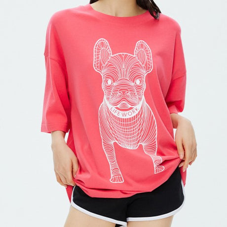 LifeWork Outline Bulldog Tee Pink lifework lifework - originalfook singapore