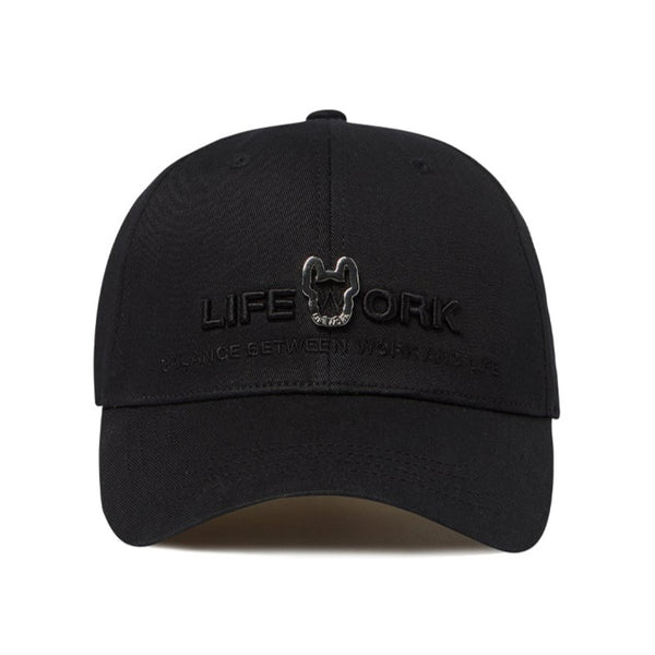LifeWork Metal Logo Embroidered Baseball Cap Black lifework lifework - originalfook singapore
