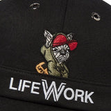 LifeWork Hoodie Dog Embroidered Baseball Cap Black lifework lifework - originalfook singapore