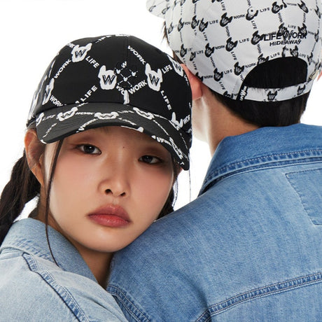 LifeWork Monogram Logo Baseball Cap Black lifework lifework - originalfook singapore