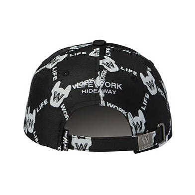 LifeWork Monogram Logo Baseball Cap Black lifework lifework - originalfook singapore