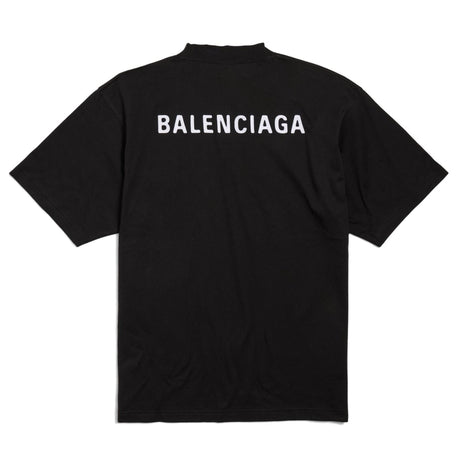 Balenciaga New Back Logo Medium Fit Tee Black - ORIGINALFOOK
