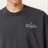 AllSaints Herald Logo Tee Dark Grey - ORIGINALFOOK