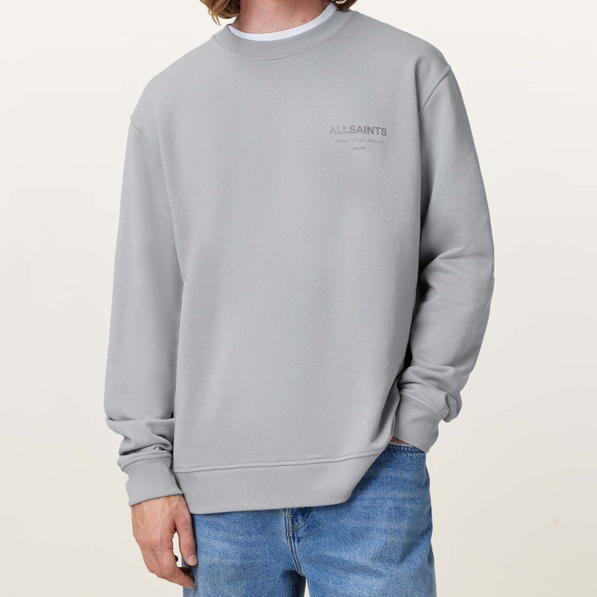 AllSaints Crew Neck Sweatshirt Machine Grey ALLSAINTS ALLSAINTS - originalfook singapore