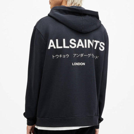 AllSaints Underground Logo Black Hoodie - ORIGINALFOOK
