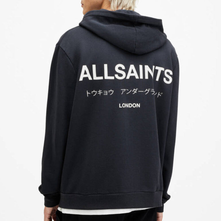 Buy AllSaints Underground Logo Hoodie Black online in Singapore
