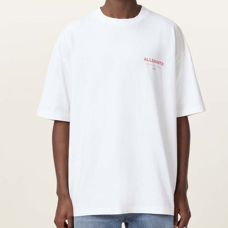 AllSaints Underground Logo Tee White Pink ALLSAINTS ALLSAINTS - originalfook singapore