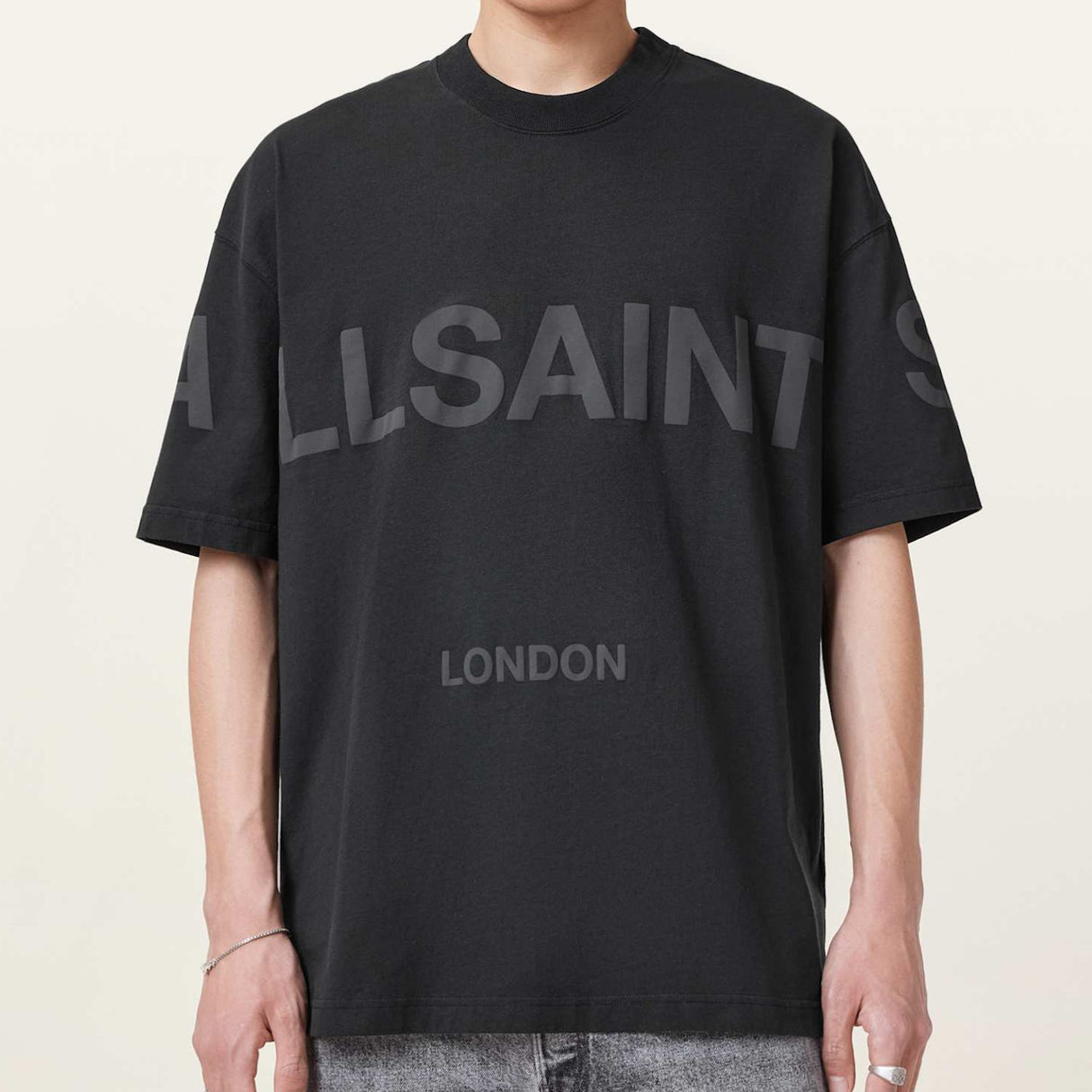 Allsaints Big Logo Oversized Tee Black