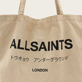 AllSaints Signature Logo Tote Bag Khaki ALLSAINTS ALLSAINTS - originalfook singapore