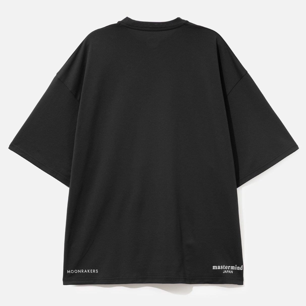 Mastermind Japan X Moonrakers front skull graphic boxy fit T-shirt, casual streetwear apparel with bold design and relaxed fit.