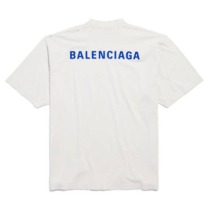 Balenciaga Embroidery Logo Medium Fit Tee Dirty White