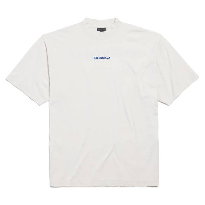 Balenciaga Embroidery Logo Medium Fit Tee Dirty White