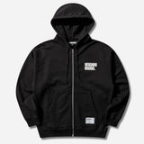 Black Neighborhood Classic Zip Hoodie, casual apparel with front zipper and hood, made by NEIGHBORHOOD.