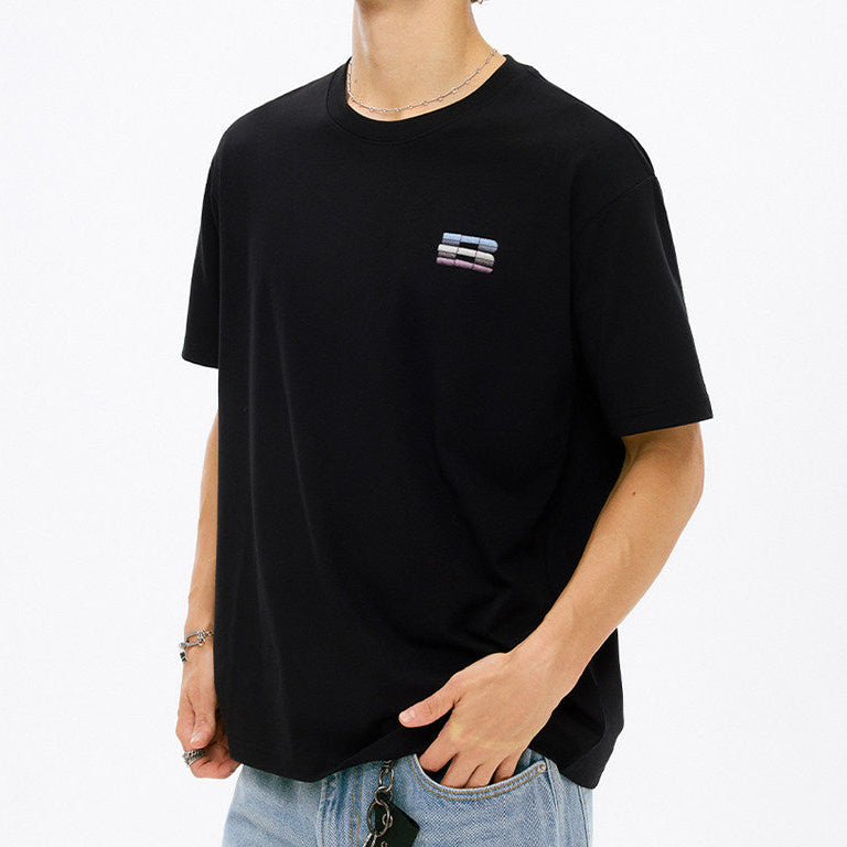 Black Boneless Gradient B Logo Tee, casual apparel with a stylish logo design, displayed on a plain background.