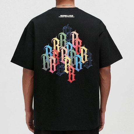 Boneless Multi Logo Tee Black - ORIGINALFOOK