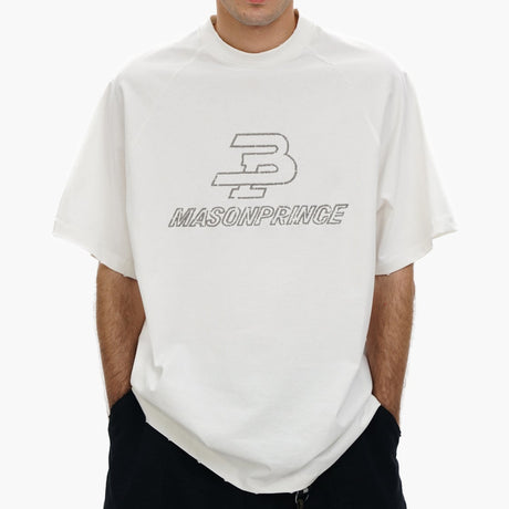 MasonPrince Outline Logo Tee White - ORIGINALFOOK