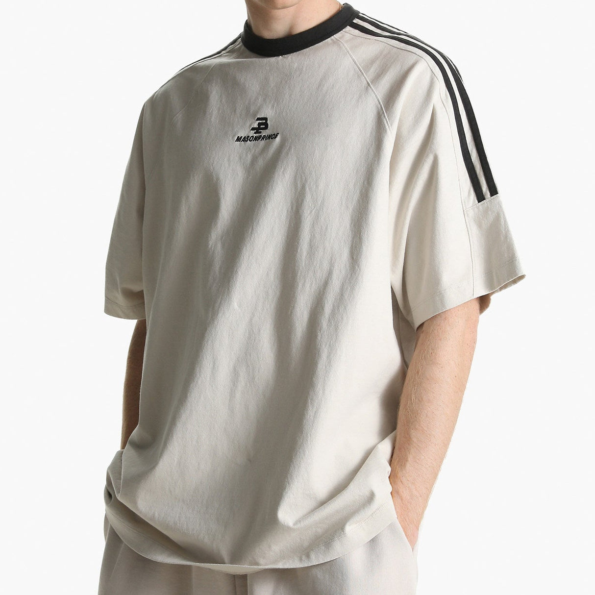 MASONPRINCE MasonPrince Retro Striped Tee Quartz, casual apparel with bold striped design and comfortable fit.