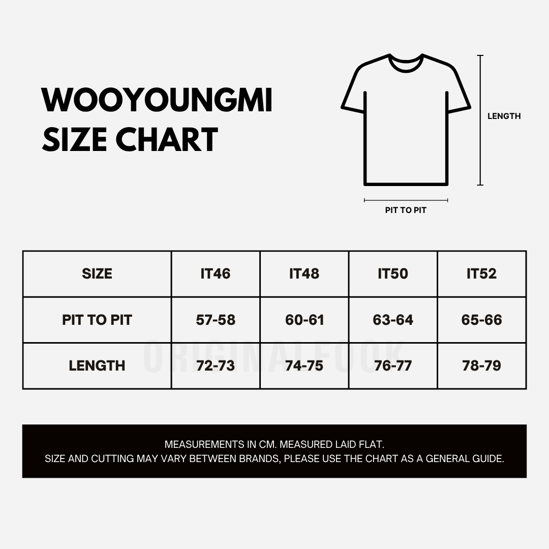 Dark navy Wooyoungmi tuft embroidered back logo tee, casual apparel with embroidered detail and stylish design.