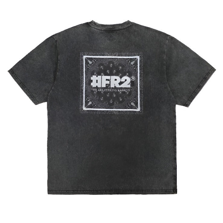 FR2 Embroidery Paisley Tee Washed Black